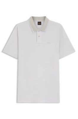 Logo-print polo shirt in cotton piqu&eacute; by HUGO BOSS