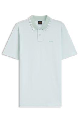 Logo-print polo shirt in cotton piqu&eacute; by HUGO BOSS