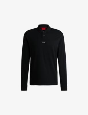 Logo-print relaxed-fit cotton-piqué polo shirt by HUGO BOSS