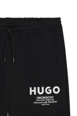 Logo-print tracksuit bottoms in cotton terry by HUGO BOSS