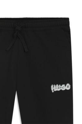 Logo-print tracksuit bottoms in cotton terry by HUGO BOSS