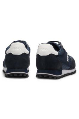 Logo-trim sneakers with faux-leather details by HUGO BOSS