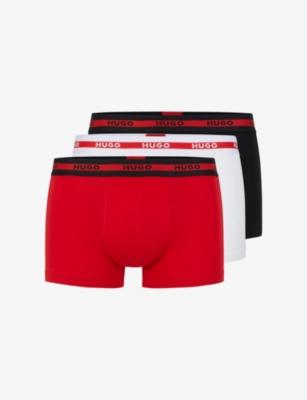 Logo-waistband pack of three stretch-cotton boxers by HUGO BOSS