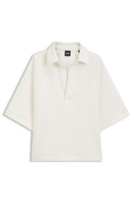 Loose-fit polo sweatshirt in scuba jersey by HUGO BOSS