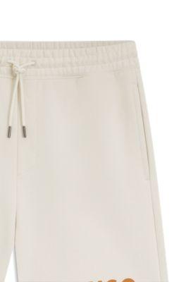 Loose-fit shorts in cotton terry with logo print by HUGO BOSS