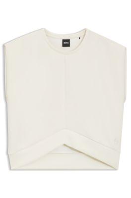 Loose-fit sweatshirt with V-cut hemline by HUGO BOSS