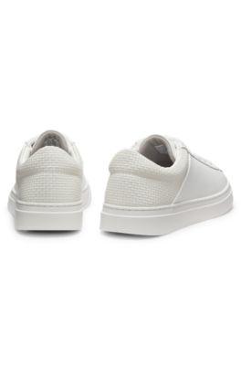 Low-top trainers with woven and grained effects by HUGO BOSS