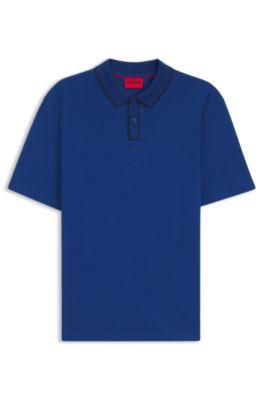 Luxury cotton polo shirt with contrast trim by HUGO BOSS