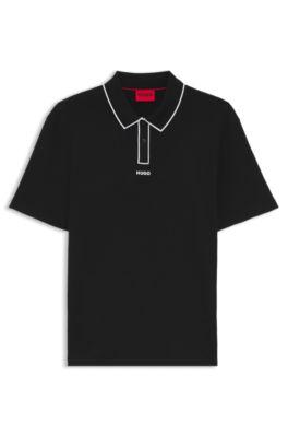 Luxury cotton polo shirt with contrast trim by HUGO BOSS