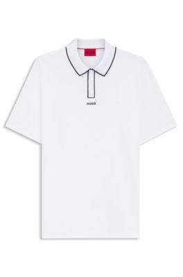 Luxury cotton polo shirt with contrast trim by HUGO BOSS
