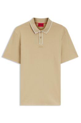 Luxury cotton polo shirt with contrast trim by HUGO BOSS