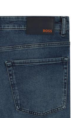 Maine Pure-blue regular-fit jeans in comfort-stretch denim by HUGO BOSS