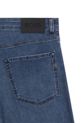 Maine blue regular-fit jeans in performance denim by HUGO BOSS