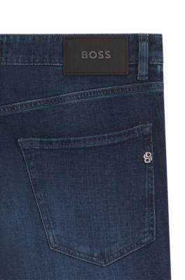 Maine blue regular-fit jeans in soft-touch denim by HUGO BOSS