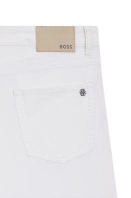 Maine regular-fit jeans in white soft-motion denim by HUGO BOSS