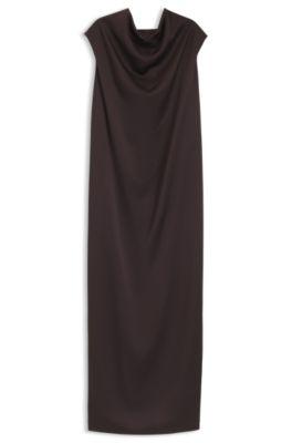 Maxi dress in high-shine sable by HUGO BOSS