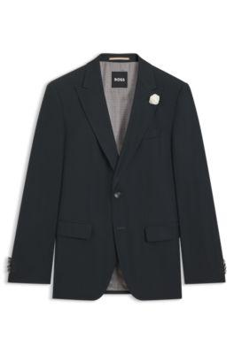 Melange slim-fit jacket in a wool blend by HUGO BOSS