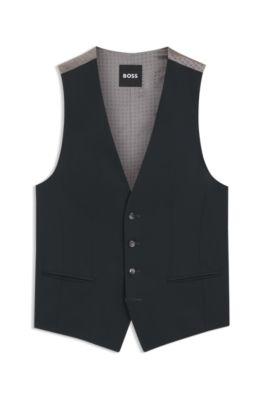 Melange slim-fit waistcoat in a wool blend by HUGO BOSS