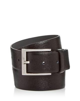 Men's Clo Embossed Leather Belt by HUGO BOSS