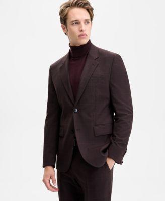 Men's Modern-Fit Plaid Suit Jacket by HUGO BOSS