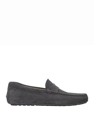 Men's Noel Dark Gray Suede Moccasins by HUGO BOSS