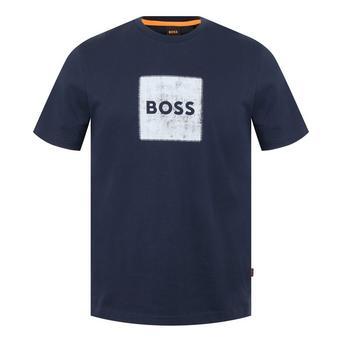 Men's Orange Box Logo Cotton Short Sleeve T-Shirt by HUGO BOSS