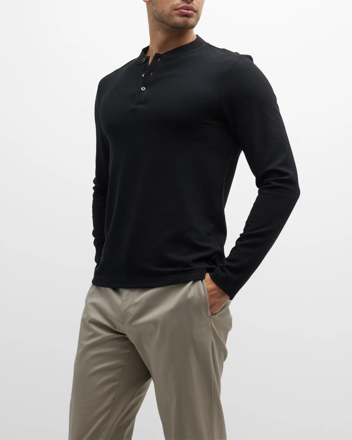 Men's Pal 21 Striped Henley Shirt by HUGO BOSS
