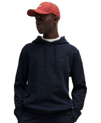Men's Regular-Fit Cotton Terry Logo Patch Hoodie by HUGO BOSS