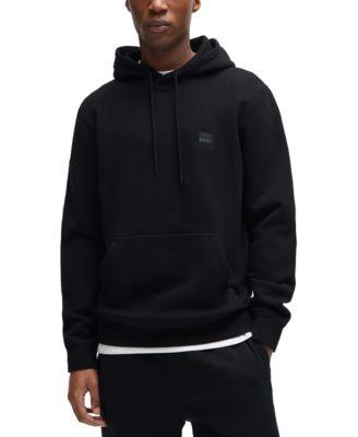 Men's Regular-Fit Cotton Terry Logo Patch Hoodie by HUGO BOSS