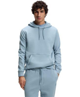 Men's Regular-Fit Cotton Terry Logo Patch Hoodie by HUGO BOSS