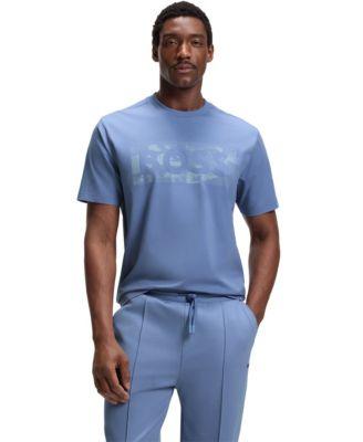 Men's Stretch-Cotton Logo Artwork T-Shirt by HUGO BOSS