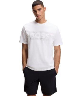 Men's Stretch-Cotton Logo Artwork T-Shirt by HUGO BOSS