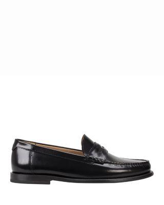 Men's Tevan Black Leather Loafers by HUGO BOSS