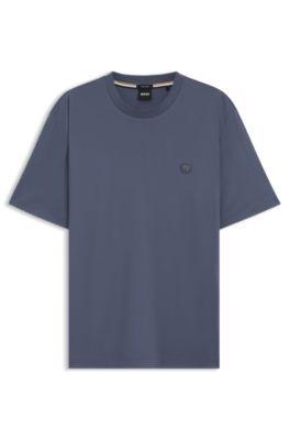 Mercerized-cotton T-shirt with Double B monogram by HUGO BOSS