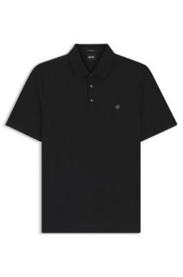 Mercerized-cotton polo shirt with Double B monogram by HUGO BOSS