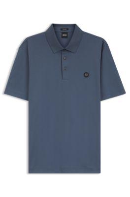 Mercerized-cotton polo shirt with Double B monogram by HUGO BOSS