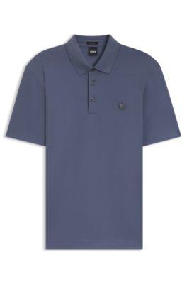 Mercerized-cotton polo shirt with Double B monogram by HUGO BOSS