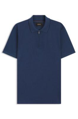 Mercerized-cotton polo shirt with zipper placket by HUGO BOSS Mercerized-cotton polo shirt with zipper placket by HUGO BOSS