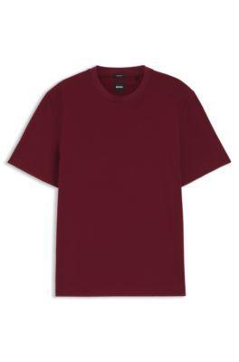 Micro-pattern T-shirt in mercerised cotton by HUGO BOSS