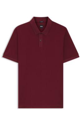 Micro-pattern polo shirt in mercerised cotton by HUGO BOSS
