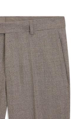 Micro-patterned tapered-fit trousers in virgin wool by HUGO BOSS