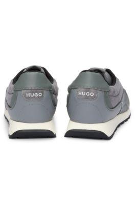 Mixed-material trainers with corduroy-effect trims by HUGO BOSS Mixed-material trainers with corduroy-effect trims by HUGO BOSS