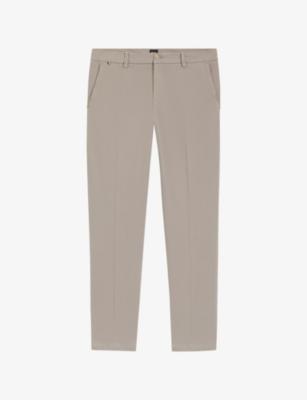 Modern-Fit Tapered-Leg Stretch Cotton-Garbadine Trousers by HUGO BOSS