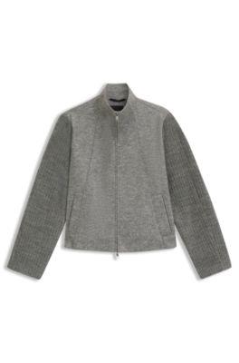 Modern-fit blazer in boiled virgin wool by HUGO BOSS