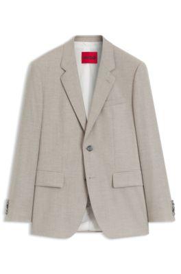 Modern-fit suit jacket in stretch twill by HUGO BOSS