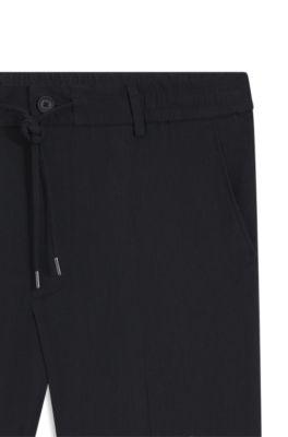 Modern-fit trousers in a linen blend by HUGO BOSS