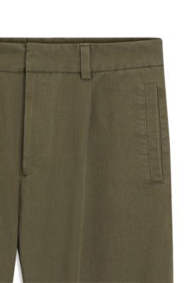 Modern-fit trousers in cotton-blend twill by HUGO BOSS