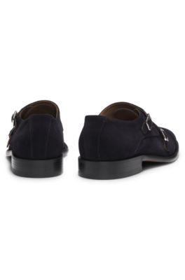 Monk shoes in suede with double strap by HUGO BOSS