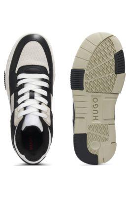 Monogram-detail trainers in faux leather by HUGO BOSS