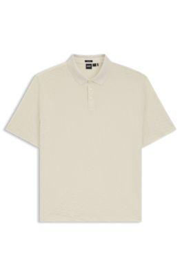 Monogram-jacquard polo shirt in mercerised cotton by HUGO BOSS